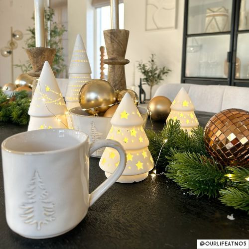 Mok kerstboom - wit 