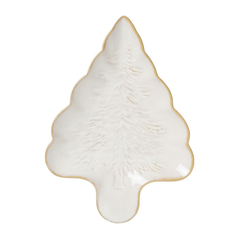 Schaaltje kerstboom - wit - ø19x13.5 cm 