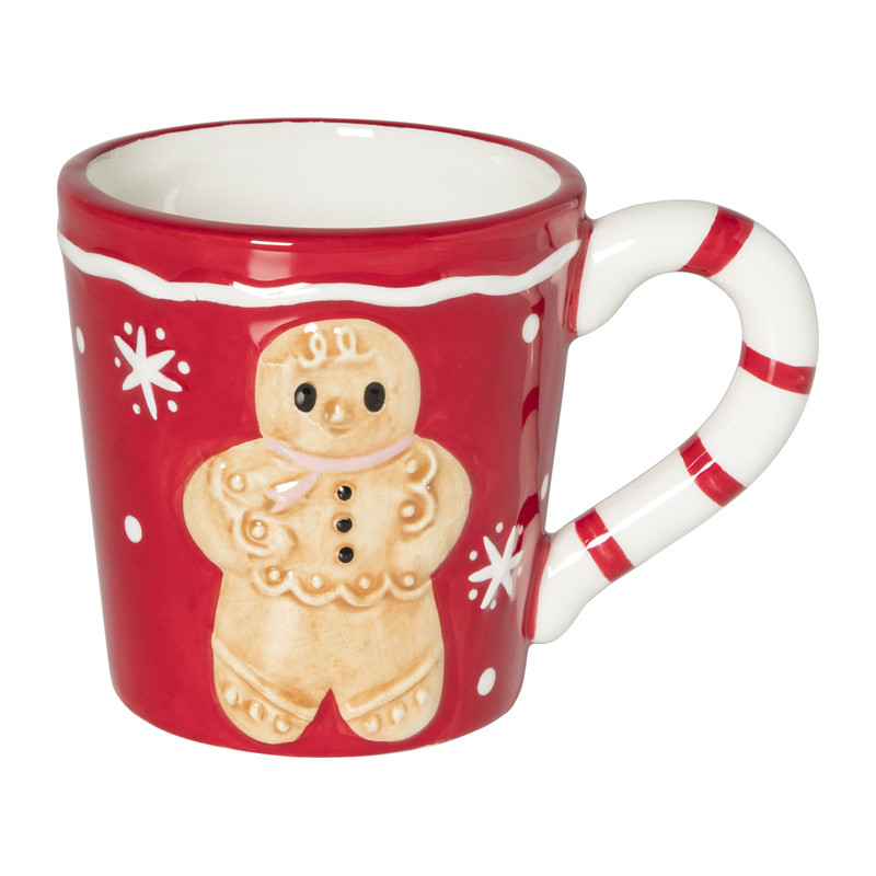Mok gingerbread - rood/wit - 300 ml 