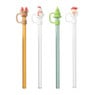 Rietjes kerst glas - set van 4 - ø1x20 cm