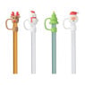 Rietjes kerst glas - set van 4 - ø1x20 cm