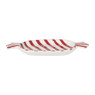 Schaal candy cane - wit/rood - 2.8x28x15 cm