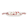Schaal candy cane - wit/rood - 2.8x28x15 cm