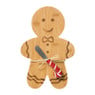 Plankje met mes gingerbread - bruin/rood - 19.7 cm