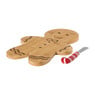 Plankje met mes gingerbread - bruin/rood - 19.7 cm