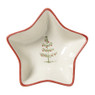Schaaltje kerstboom - wit/rood - ø8.5x3 cm