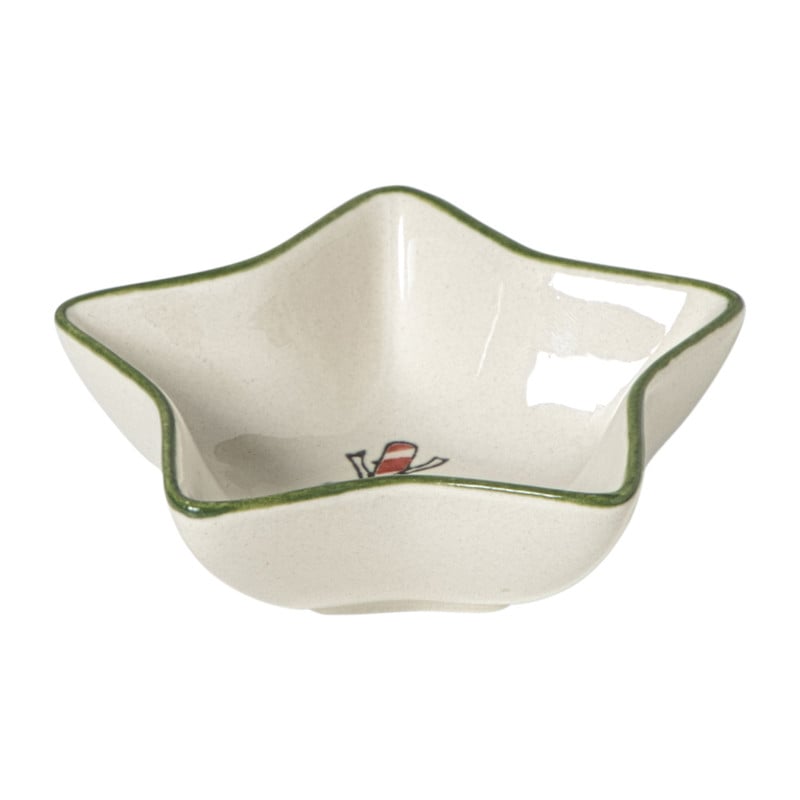 Schaaltje candy cane - wit/groen - ø8.5x3 cm