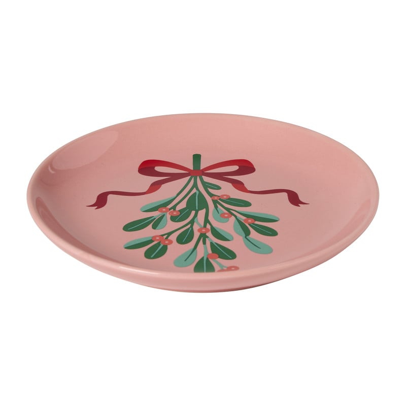 Bordje mistletoe - roze - ø15x1.5 cm