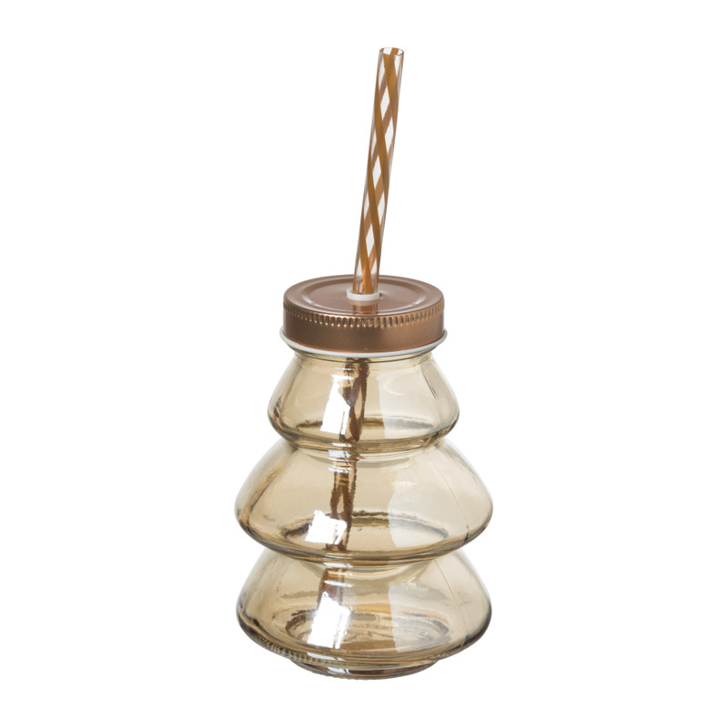 Drinkbeker kerstboom metallic - diverse kleuren - 240 ml