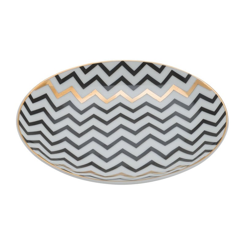 Gebaksbord zwart/goud - 15 cm  