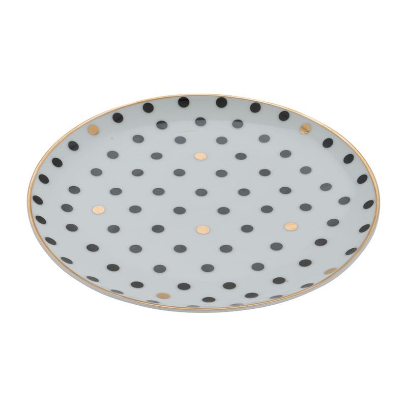 Ontbijtbord zwart/goud - 20 cm 