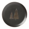 Ontbijtbord gouden kerstboom - zwart - ⌀20 cm