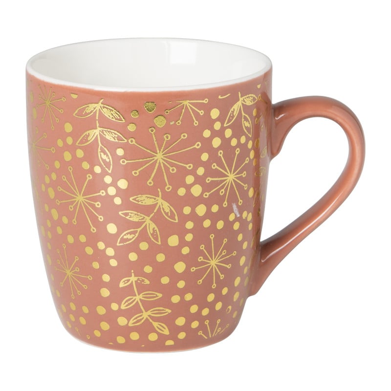 Mok met gouden print - terra - 220 ml