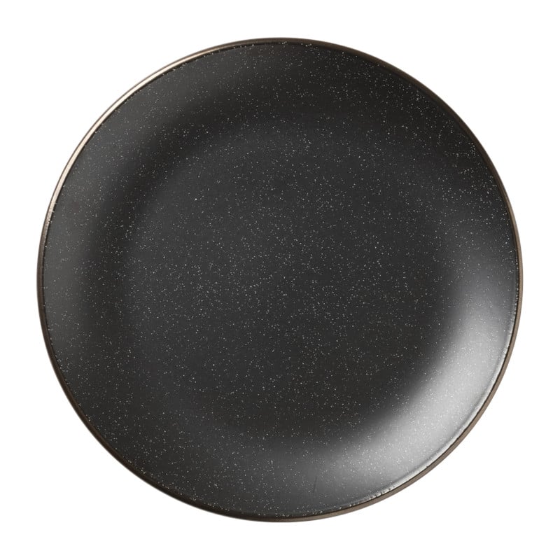 Ontbijtbord Eline - zwart/goudkleurig - ø21 cm