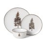 Schaaltje met gouden kerstboom - wit - ø13.5x6.5 cm 
