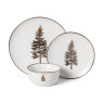 Dinerbord met gouden kerstboom - wit - ø26 cm 