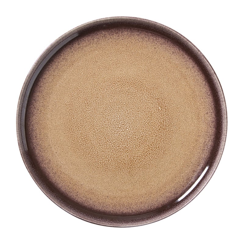 Dinerbord Olivia - bordeauxrood/beige - ø27.5x2.5 cm