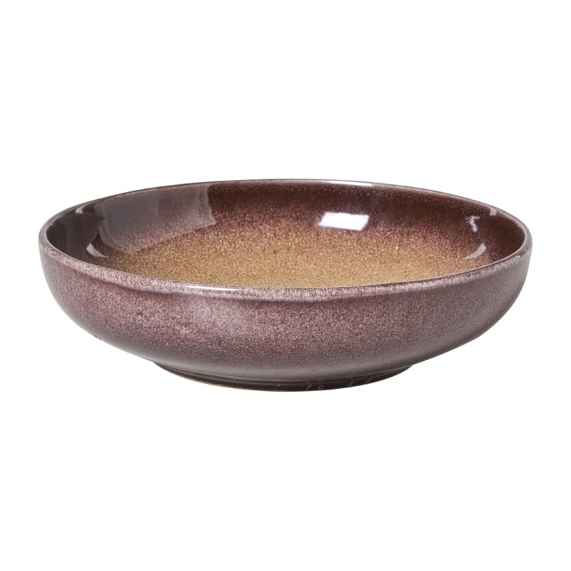 Diep bord Olivia - bordeauxrood/beige - ø20.3x5 cm