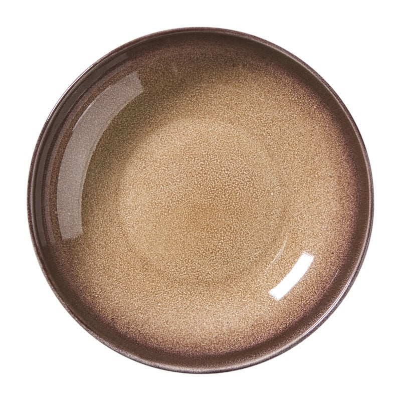 Diep bord Olivia - bordeauxrood/beige - ø20.3x5 cm