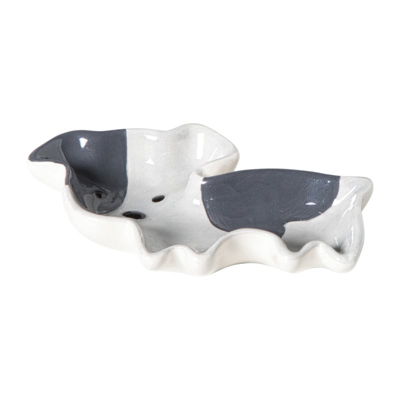 Theezakjeshouder hond frenchie - wit/grijs - 2.3x8 cm