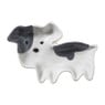 Theezakjeshouder hond frenchie - wit/grijs - 2.3x8 cm