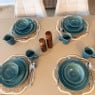 Serviesset reactive glaze - blauw - 16-delig