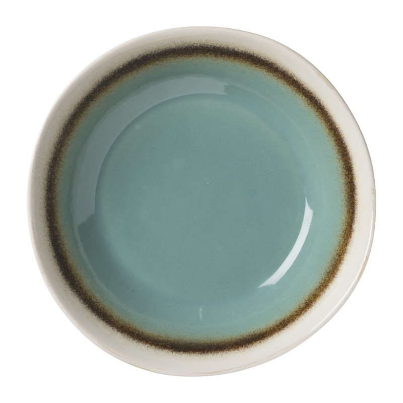 Diep bord Roots - turquoise - ø20x5.4 cm