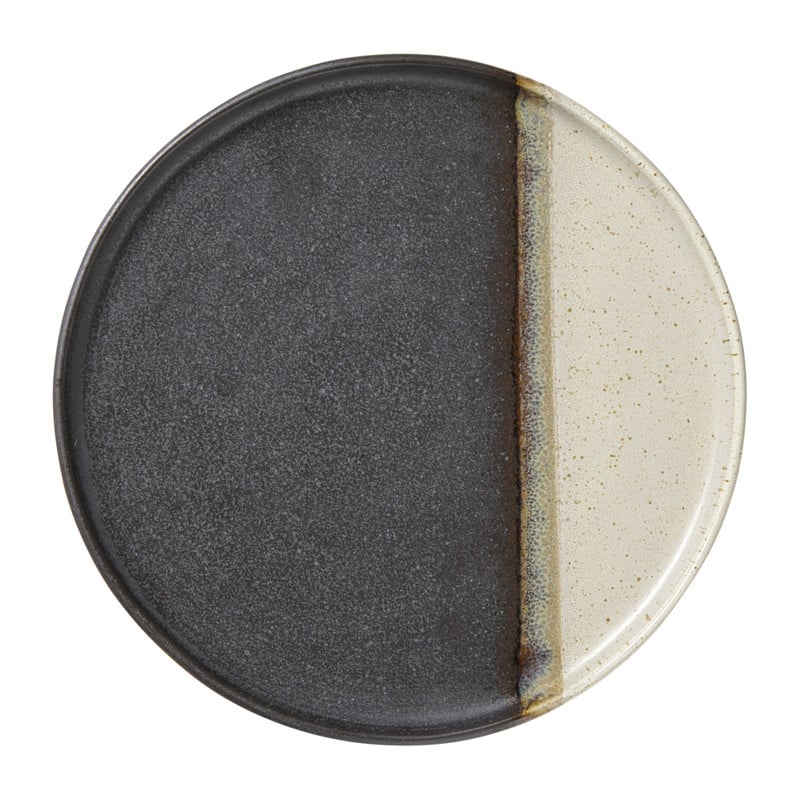 Dinerbord cortado - beige/zwart - ø26.5x2 cm