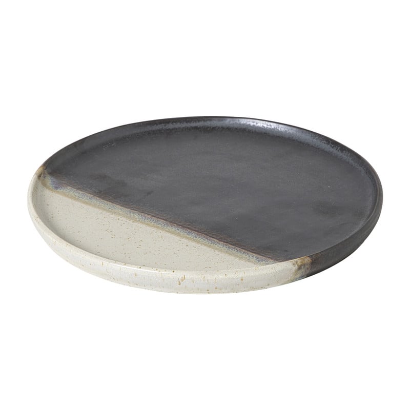 Dinerbord cortado - beige/zwart - ø26.5x2 cm