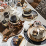 Dinerbord cortado - beige/zwart - ø26.5x2 cm