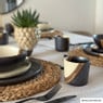 Diep bord cortado - beige/zwart - ø18x5.8 cm