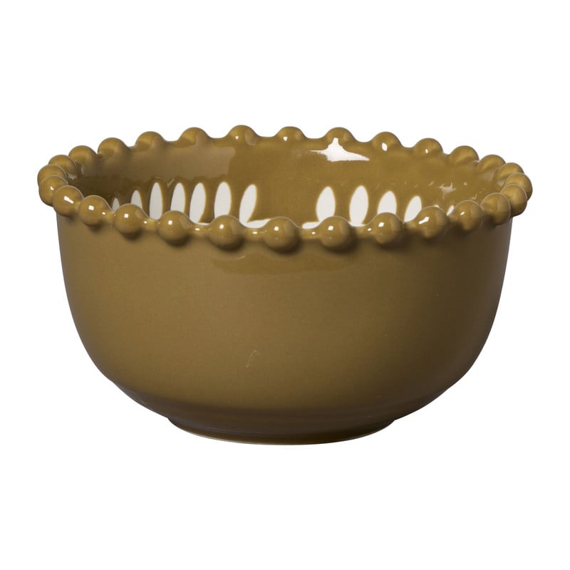 Schaaltje met bolletjesrand - ø12.2x6.3 cm - diverse varianten