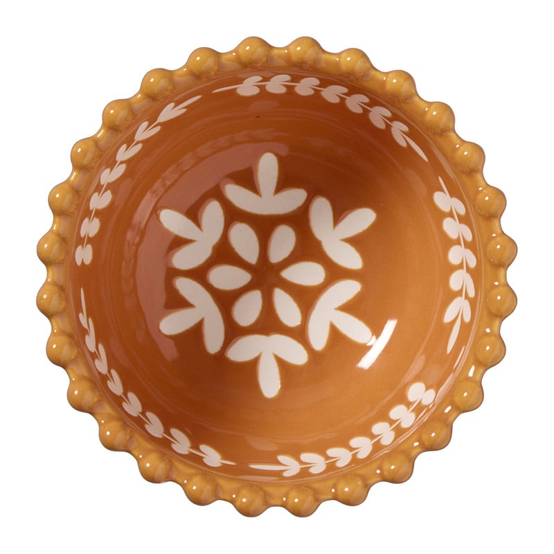 Schaaltje met bolletjesrand - ø12.2x6.3 cm - diverse varianten
