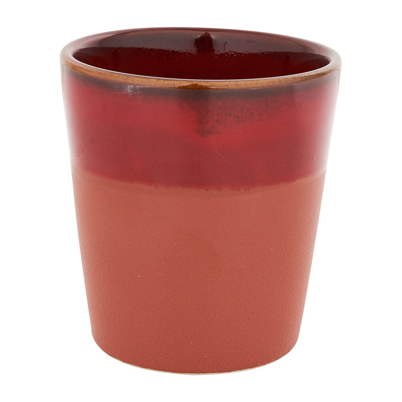 Beker terra cotta - met rode rand - 100 ml