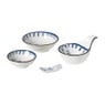 Schaaltje Mico kat groot - blauw/wit - ø10.8x3.7 cm
