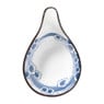 Schaaltje Mico met handvat bloemen - blauw/wit - 3x8x12.5 cm