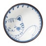 Schaaltje Mico kat klein - blauw/wit - ø8x3 cm