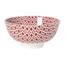 Schaaltje Mirna ruit klein - rood/wit - ø12x5.8 cm
