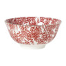 Schaaltje Mirna blaadjes groot - rood/wit - ø15.5x7 cm