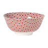 Schaaltje Mirna ruit groot - rood/wit - ø15.5x7 cm