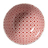 Schaaltje Mirna ruit groot - rood/wit - ø15.5x7 cm