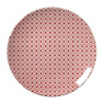 Ontbijtbord Mirna ruit - rood/wit - ø22x2 cm