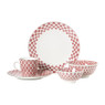 Dinerbord Mirna bloem - rood/wit - ø26.8x2.2 cm