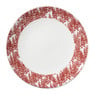 Dinerbord Mirna blaadjes - rood/wit - ø26.8x2.2 cm