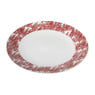 Dinerbord Mirna blaadjes - rood/wit - ø26.8x2.2 cm