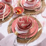 Dinerbord Mirna ruit - rood/wit - ø26.8x2.2 cm