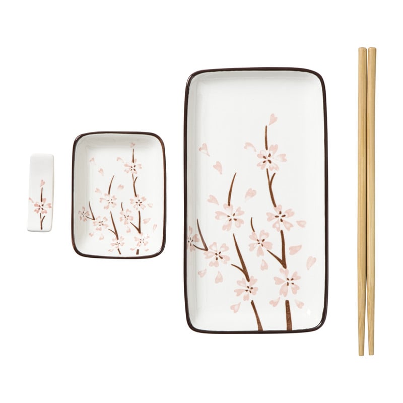 Sushi set - roze/wit - 4-delig