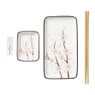 Sushi set - roze/wit - 4-delig