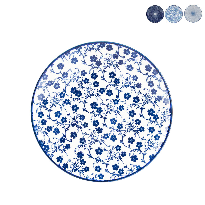 Ontbijtbord blue print - diverse varianten - ø21 cm