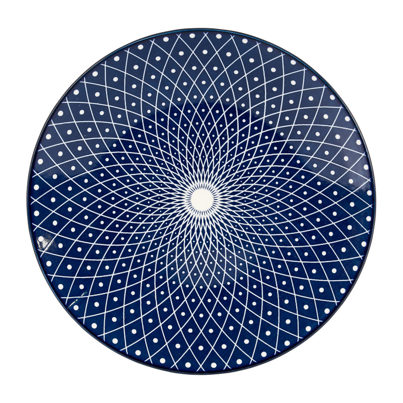 Ontbijtbord blue print - diverse varianten - ø21 cm